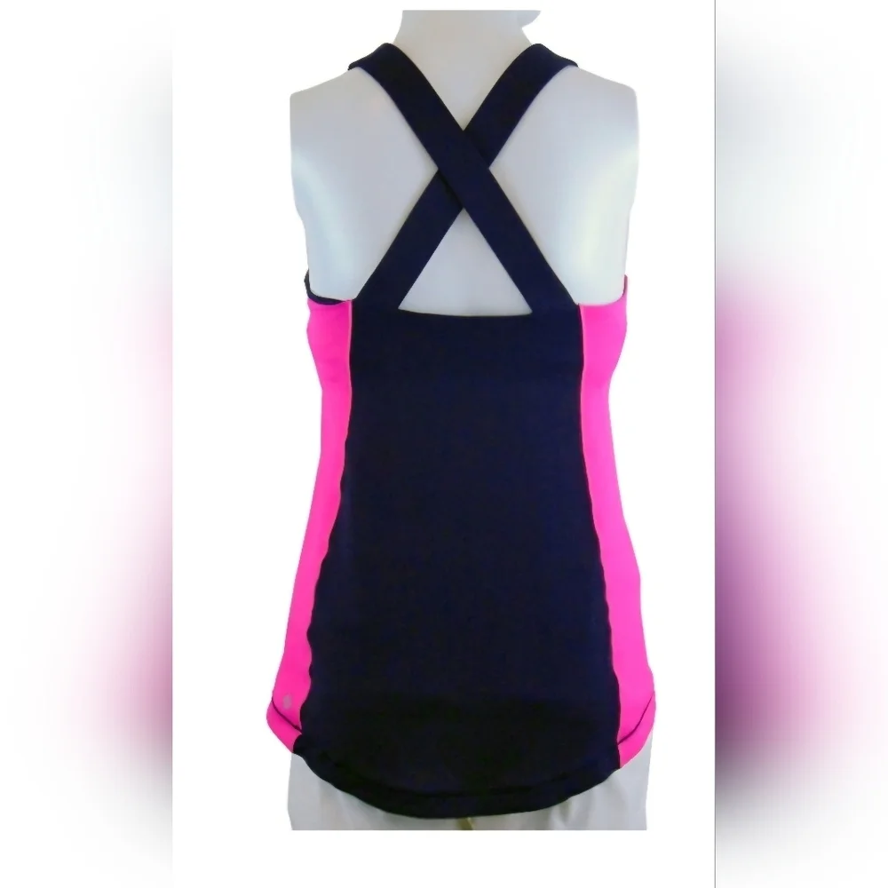 Lululemon Athletica Dark Blue and Bright Pink Tank Top
